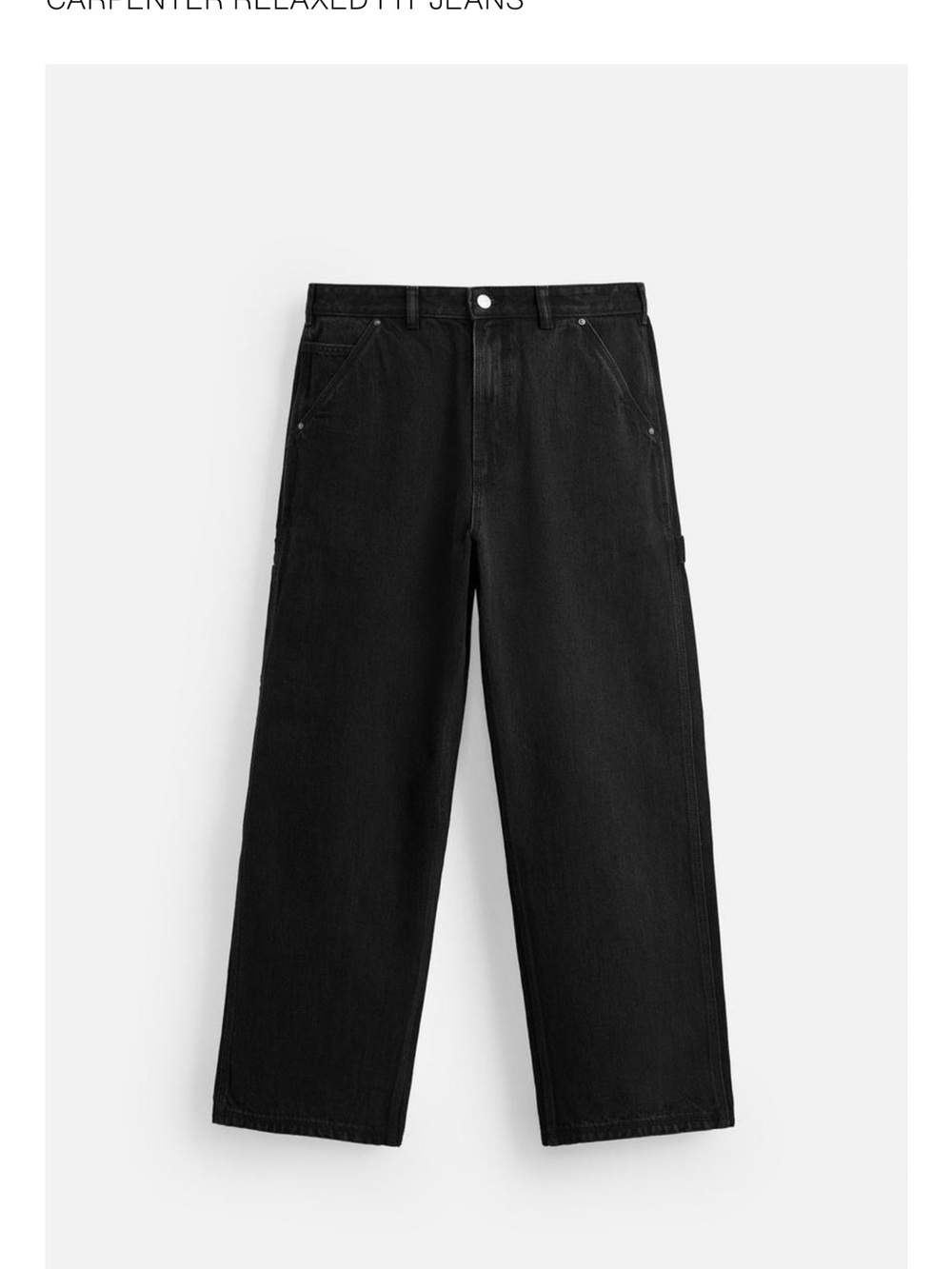 Zara Carpenter Relaxed Fit Jeans - Black